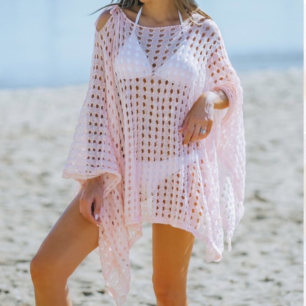 Open Knit Kimono Cover Up